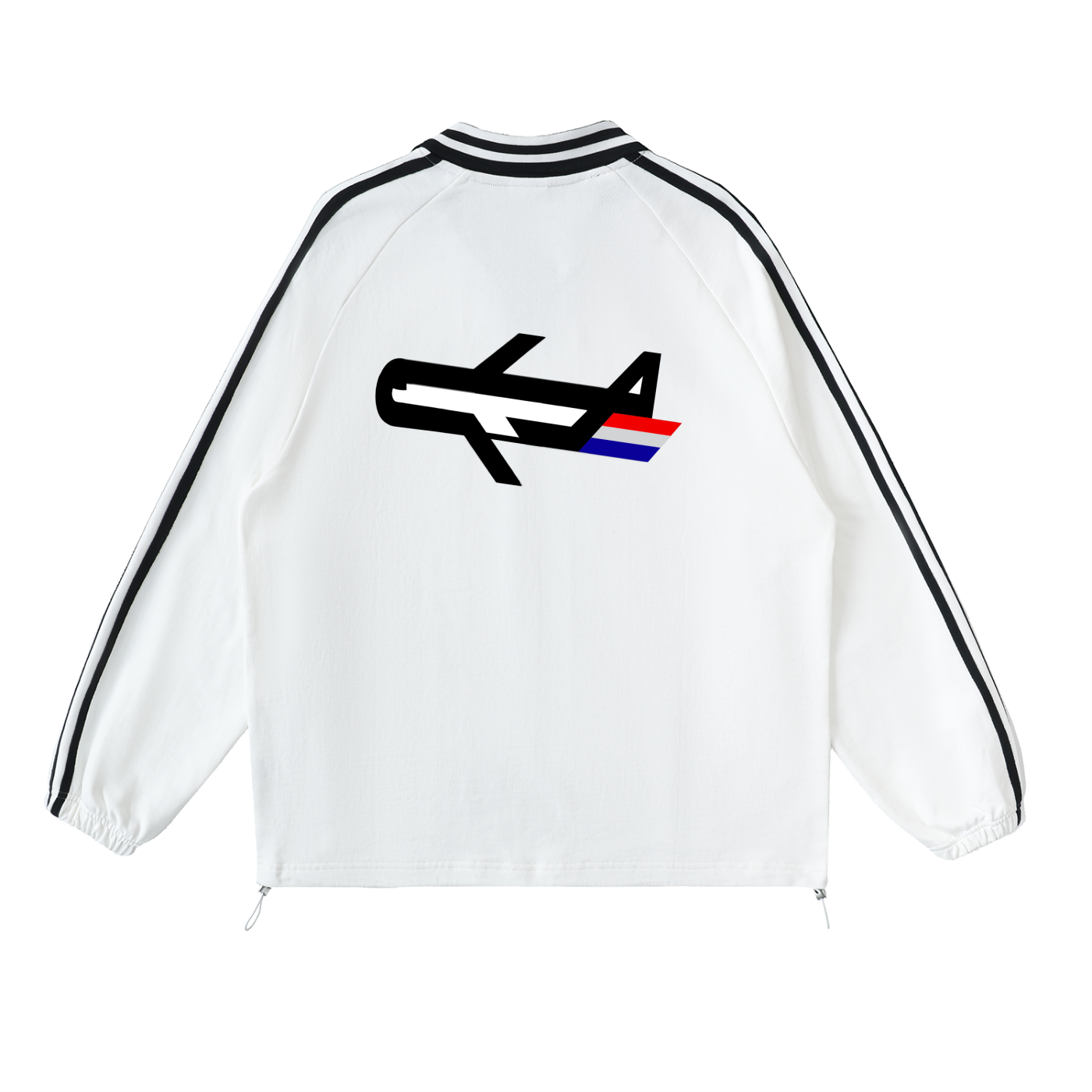 PLANEcloths Compare’n Contrast LXRY Striped Up Collared Sweatshirt