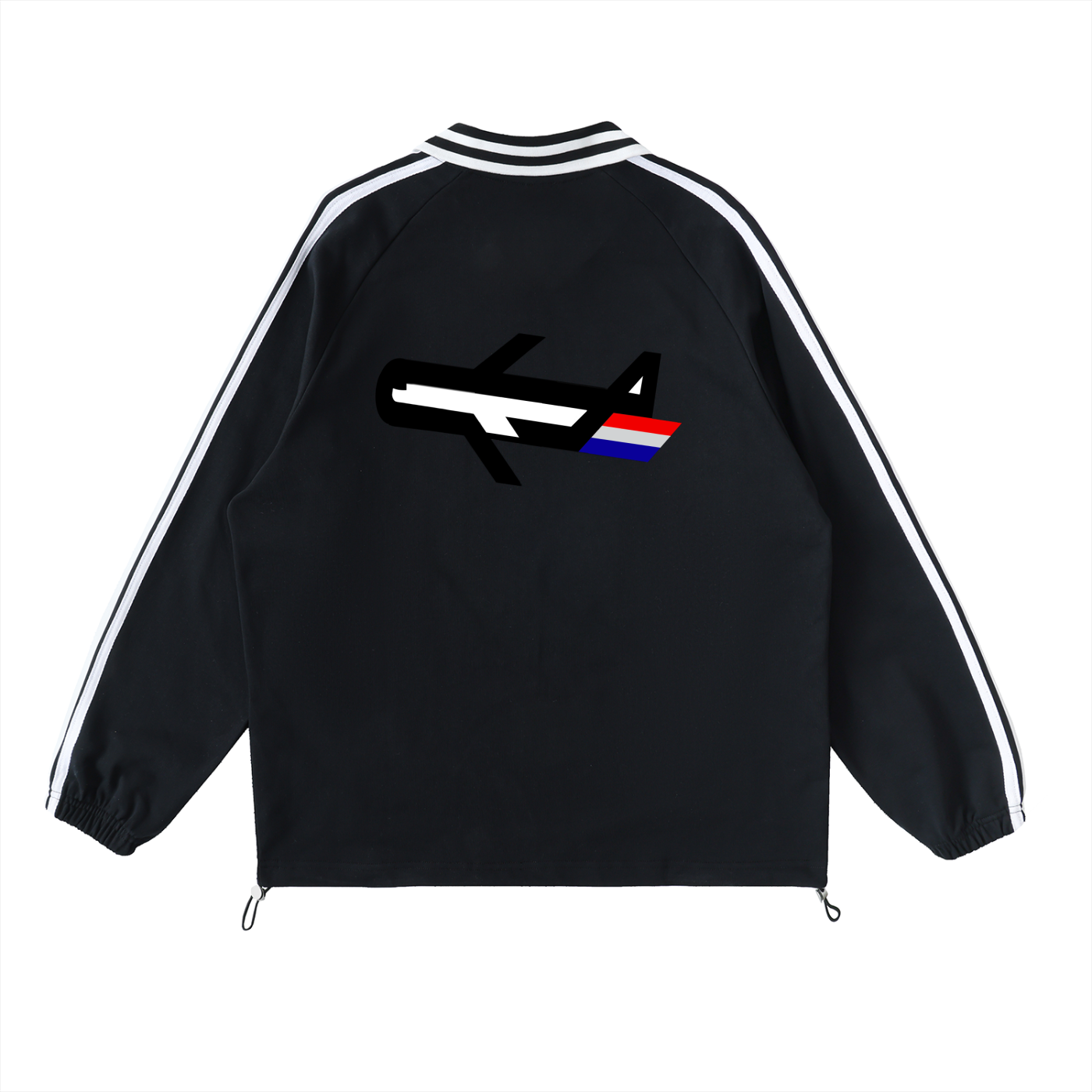 PLANEcloths Compare’n Contrast LXRY Striped Up Collared Sweatshirt
