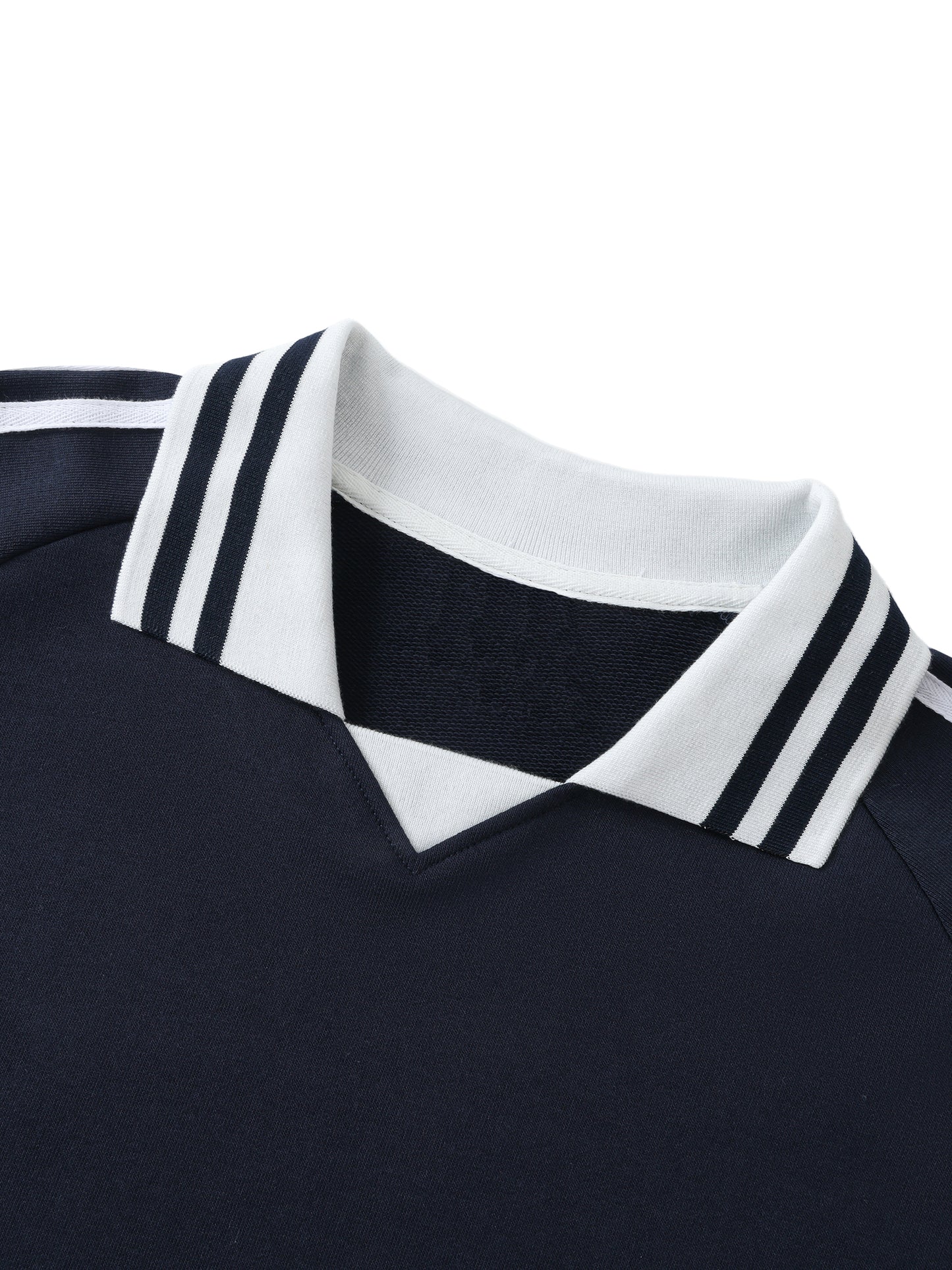 PLANEcloths Compare’n Contrast LXRY Striped Up Collared Sweatshirt