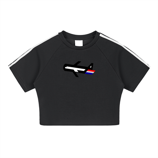 PLANEcloths Women’s Taped Up Keep Your Cool Performance Crop Tee